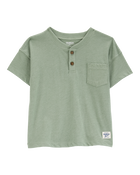 Toddler Pocket Henley Tee - Green, image 1 of 3 slides