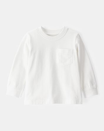 Long-Sleeve Pocket Tee - White, 