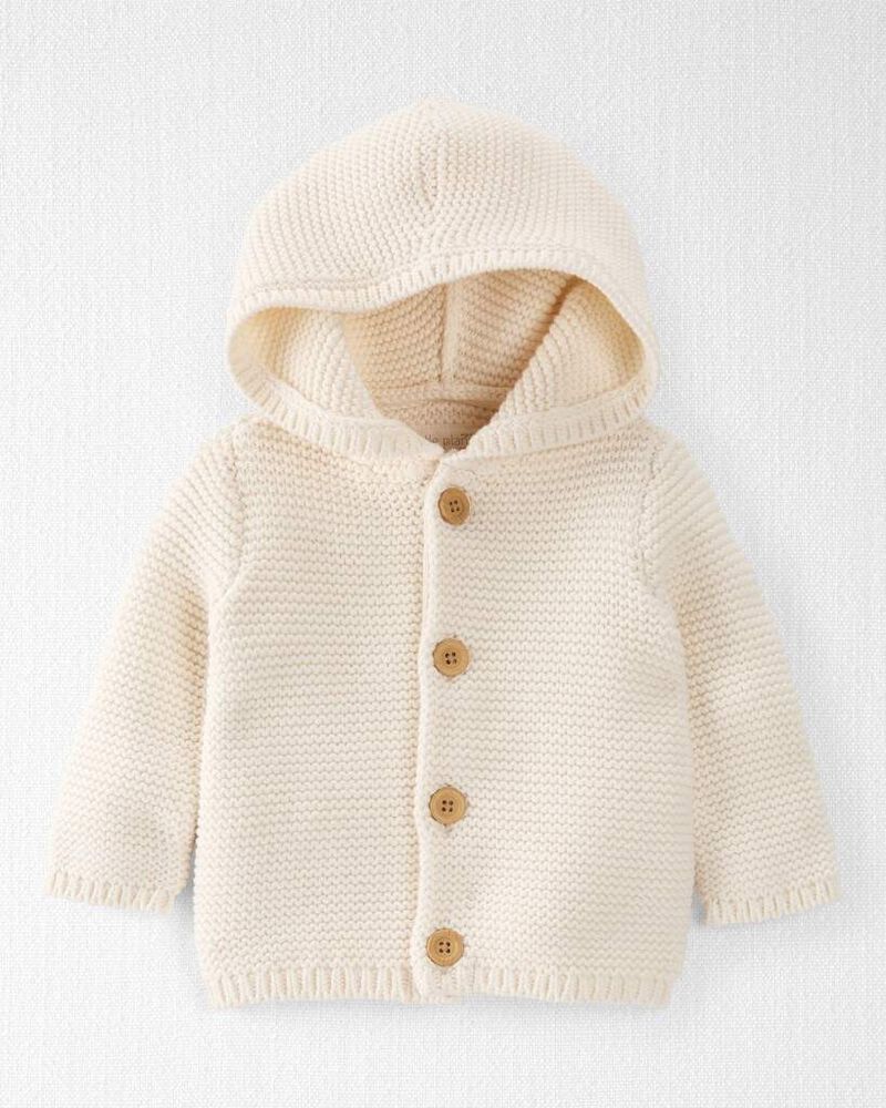 Baby Organic Cotton Signature Stitch Cardigan - Cream
, image 1 of 4 slides