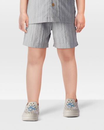 Toddler Seersucker Drawstring Shorts - Grey, 