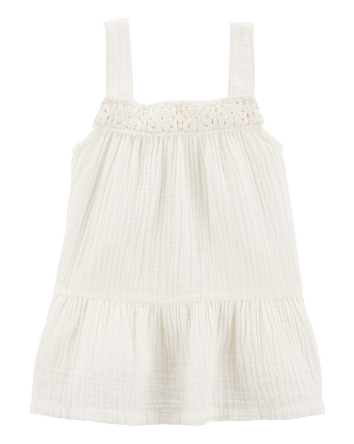 Baby Gauze Eyelet Tank - Ivory, 