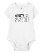 Baby "Auntie's Bestie" Short-Sleeve Bodysuit - Grey, image 1 of 3 slides
