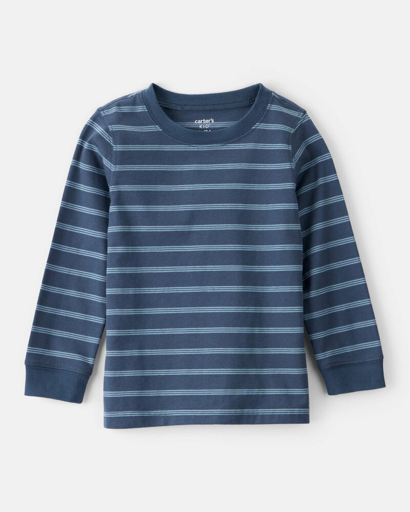 Toddler Boy Striped Long-Sleeve Tee - Navy, image 1 of 3 slides