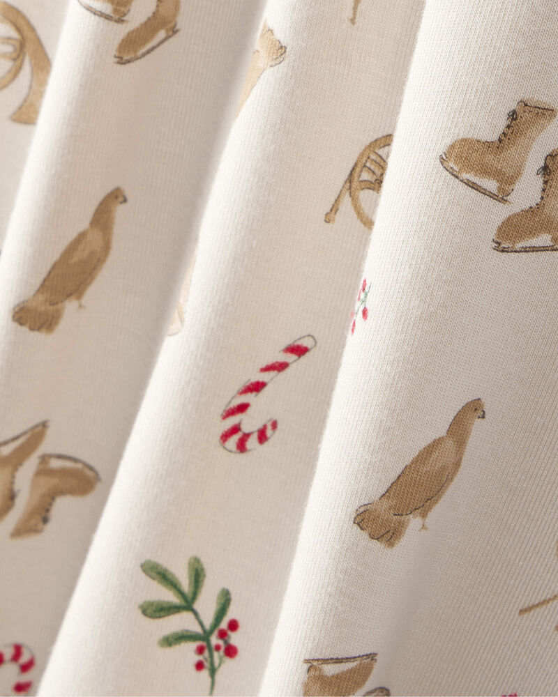 Toddler Festive Holiday PurelySoft Snug Fit 2-Piece Pajamas - Cream, image 3 of 6 slides