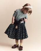 Toddler Girl Avenue Twirl&trade; Midi Skirt in Plaid - Green/Black, image 3 of 7 slides