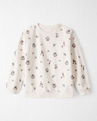 Girls Organic Cotton French Terry Sweatshirt in Berry Blossom Print, image 1 of 4 slides