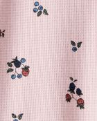 Baby Girl Organic Cotton Waffle Knit Jumpsuit in Berry Blossom Print, image 3 of 4 slides
