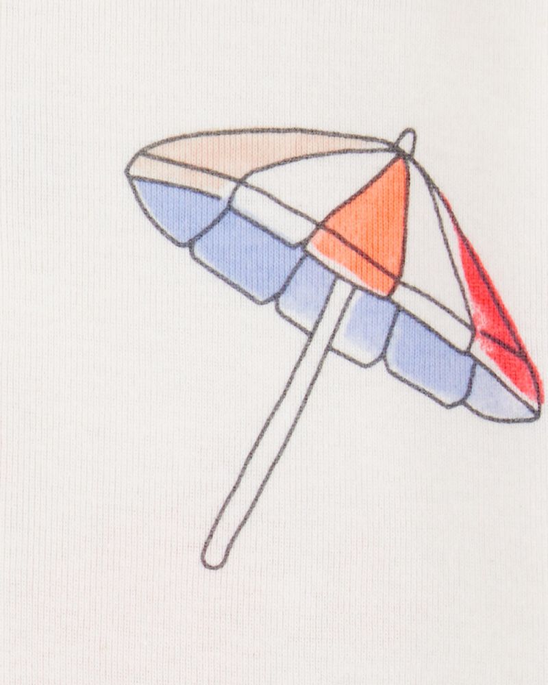 Baby Boy 1-Piece Beach Crab 100% Snug Fit Cotton Romper Pajamas - Ivory, image 2 of 3 slides