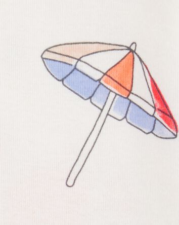 Baby Boy 1-Piece Beach Crab 100% Snug Fit Cotton Romper Pajamas - Ivory, 