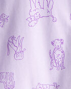 Toddler Girl Dog Print Long-Sleeve Pocket Tee - Purple, image 2 of 3 slides