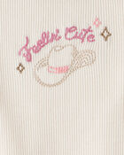 Baby Girl Cowgirl Hat Cotton Short-Sleeve Top - Ivory, image 3 of 4 slides