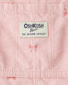 Toddler Girl Bow Print Corduroy Overalls - Pink, image 3 of 4 slides