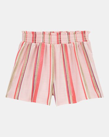 Kid Striped Linen Look-Alike Flowy Pull-On Shorts, 