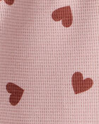 Baby Waffle Knit Set Made with Organic Cotton in Heart Print, image 4 of 5 slides