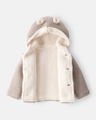 Baby Sherpa Lined Cotton Long-Sleeve Jacket - Brown, image 2 of 4 slides