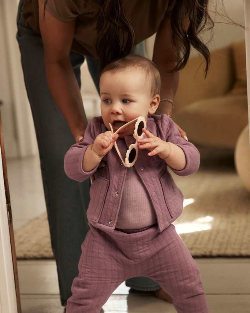 Baby Girl 2-Piece Long-Sleeve Sweater & Pant Set - Pink, image 3 of 4 slides