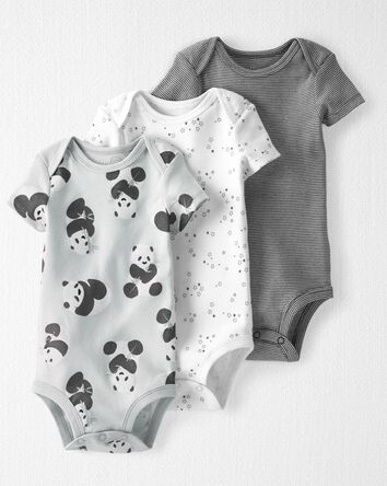 Baby 3-Pack Organic Cotton Rib Bodysuits, 