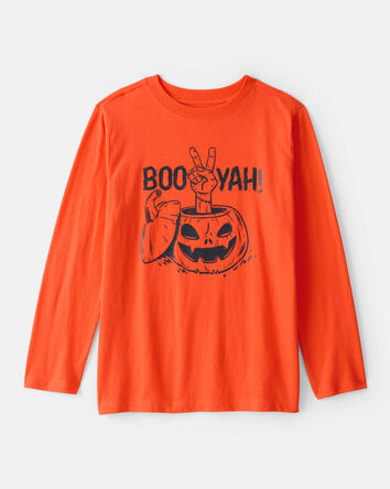 Boys Halloween Boo Yah Long-Sleeve Graphic Tee - Orange, 