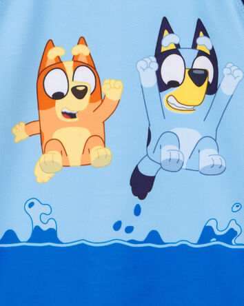 Toddler Boy Bluey&trade; Long-Sleeve Rashguard Swim Top - Blue, 