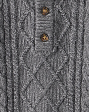 Toddler Boy Cable-Knit Long-Sleeve Sweater - Grey, 