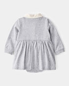 Baby Varsity Polo Bodysuit Dress - Grey, image 2 of 5 slides