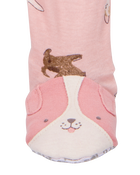 Baby Girl 1-Piece Dog 100% Snug Fit Cotton Footie Pajamas - Pink, image 3 of 4 slides