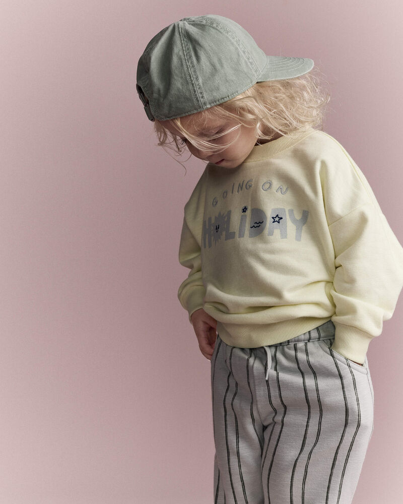 Toddler 'Going On Holiday' Dolman-Sleeve Sweatshirt - Yellow, image 5 of 6 slides