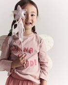 Toddler Girl 'I Wanna Go Outside' Long-Sleeve Relaxed Graphic Tee - Light Pink, image 4 of 6 slides
