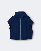 Toddler French-Terry Hooded Poncho Towel - Navy, image 2 of 5 slides