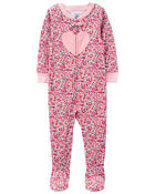 Baby 1-Piece Heart Floral Fleece Footie Pajamas
, image 1 of 4 slides