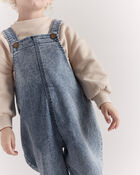 Toddler Avenue Wash Denim Overalls - Blue, image 3 of 7 slides