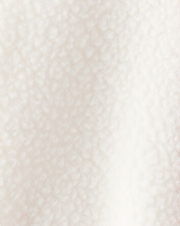 Baby Girl Sherpa Zip-Up Jacket - Ivory, 