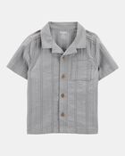 Toddler Seersucker Button-Down Shirt - Grey, image 1 of 4 slides
