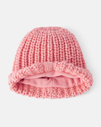 Baby Girl 2-Piece  Shimmer Winter Hat & Mittens - Pink, 