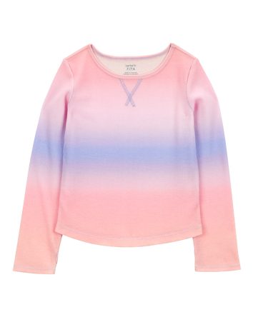 Kid Ribbed Ombre Long-Sleeve Top - Purple/Pink, 