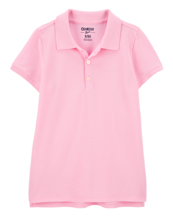 Girls Piqu&eacute; Polo Shirt - Pink, 