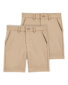 Kid 2-Pack Ponte Knit Uniform Pants - Khaki, image 1 of 4 slides