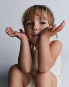 Toddler Girl Ribbed Playtime Tank Top - Cream, image 5 of 6 slides