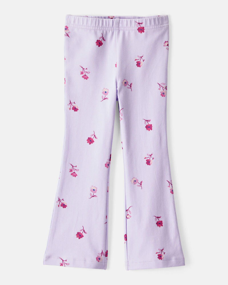 Toddler Girl 2-Piece Floral Long-Sleeve Top & Flared Leggings Set - Purple, image 4 of 8 slides