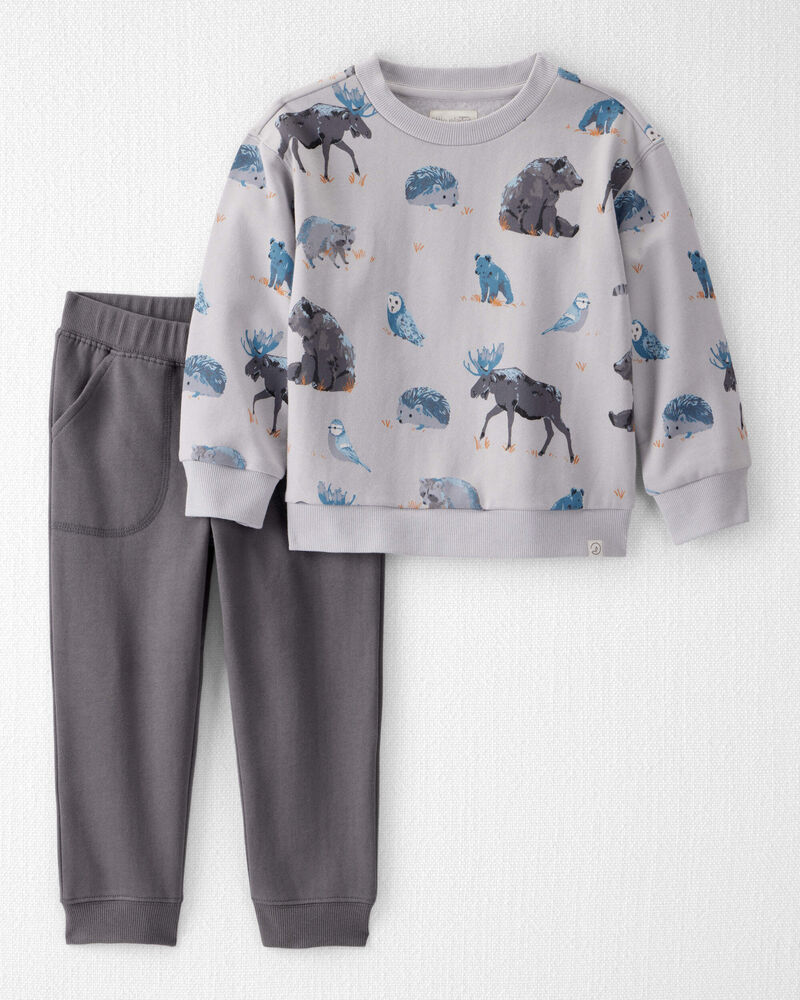 Toddler Boy 2-Piece Midnight Forest Print Set Made with Organic Cotton, image 1 of 4 slides