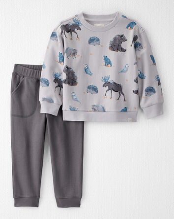 Toddler Boy 2-Piece Midnight Forest Print Set Made with Organic Cotton, 