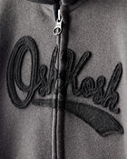 Baby Boy Fleece Hooded Zip-Up Jacket - Black, image 2 of 4 slides