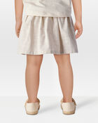 Toddler 2-Piece Floral Short-Sleeve Top & Striped Skort Set - Tan/Black, image 8 of 8 slides