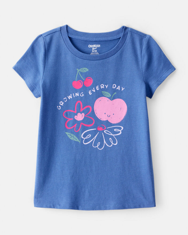 Toddler Girl Growing Every Day Short-Sleeve Graphic Tee - Blue, image 1 of 3 slides