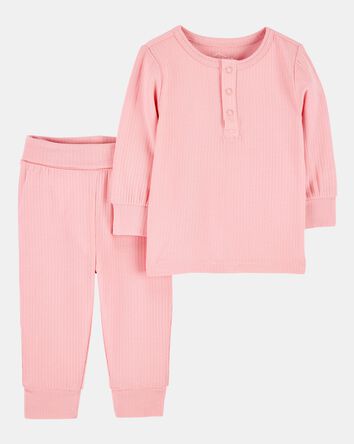 Baby Girl 2-Piece PurelySoft Outfit Set - Pink, 