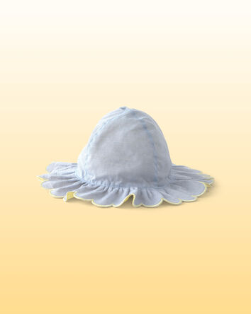 Baby Girl Scalloped Sunhat - Blue, 