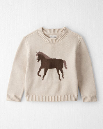 Toddler Organic Cotton Horse Sweater Knit, 