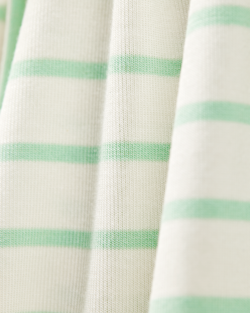 Baby Boy Striped PurelySoft Romper - Green, image 2 of 5 slides