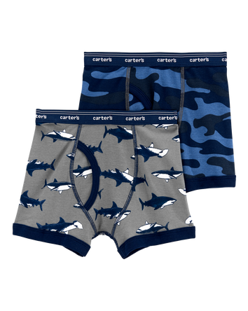 Boys 2-Pack Cotton Boxer Briefs Underwear, 