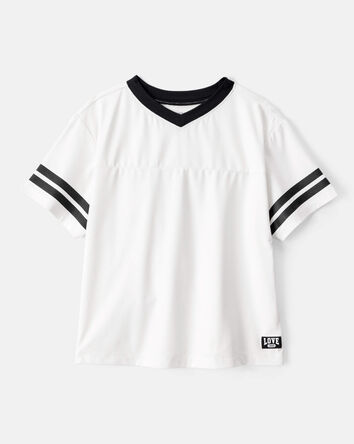 Girls 2-Piece Short-Sleeve Graphic Tee & Bike Shorts Set - White/Black, 